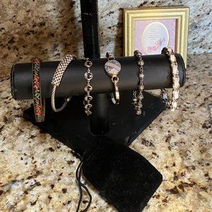 Lot of 6 Bracelets Bangle Clasp Moon Stars Rhinestones